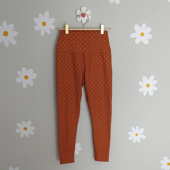 WeWoreWhat Orange White Polka Dot Leggings - Picture 2 of 13